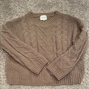 Brown Cable Knit Sweater